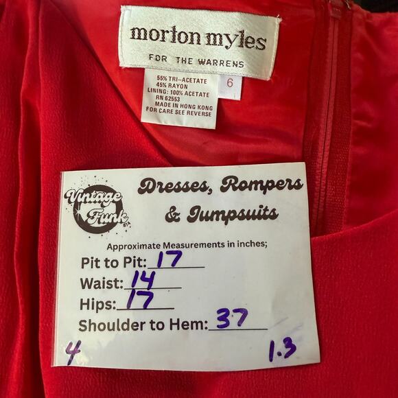 Morton Myles Red Bow Cocktail Dress 6 | Vintage 80s, Glam, Old Money - Picture 10 of 10
